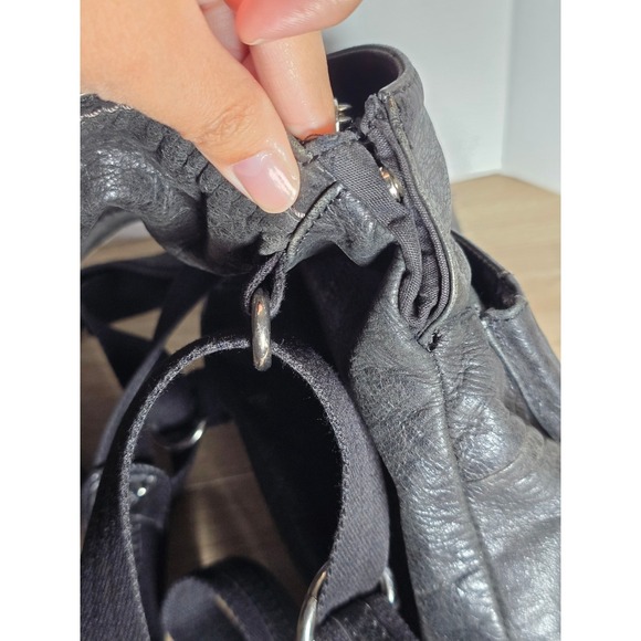 The Sak Black Leather Convertible Backpack Purse – Soft Pebbled Leather - Picture 12 of 16